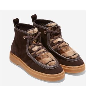 Cole Haan brown suede and faux fur bootie size 9